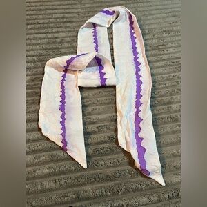 Vintage 50’s Ivory and Purple chiffon scarf Belt